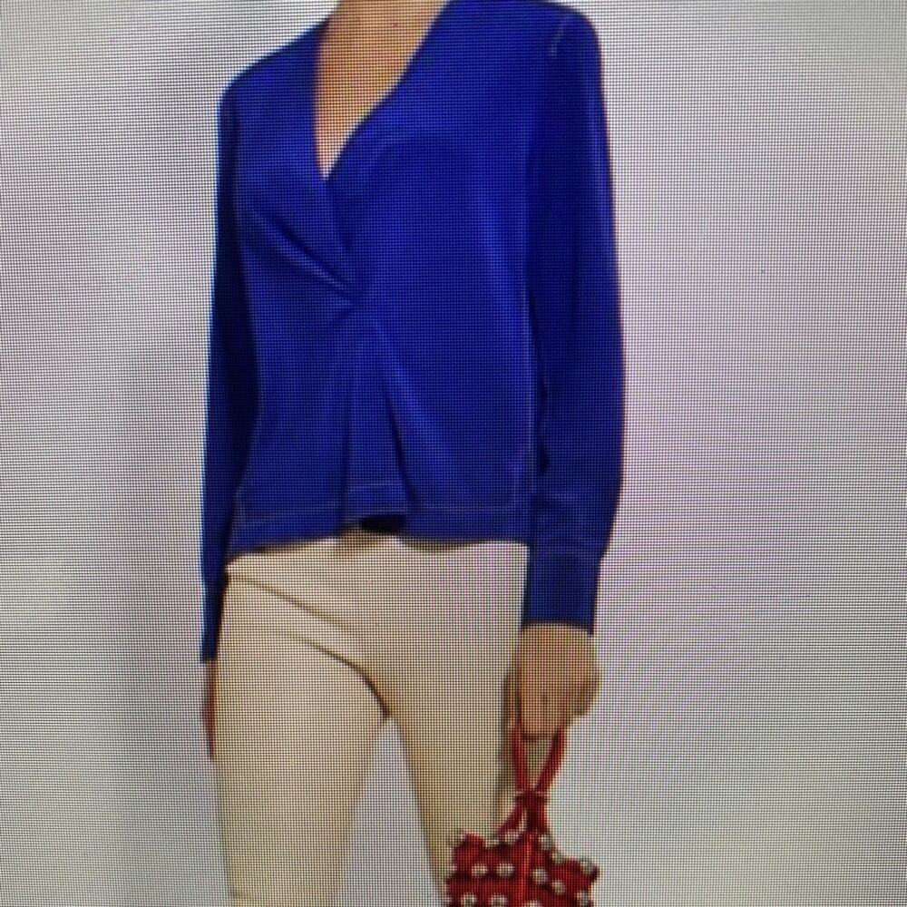 Rag & Bone 100% Silk Shields Drape Front Long Sle… - image 1